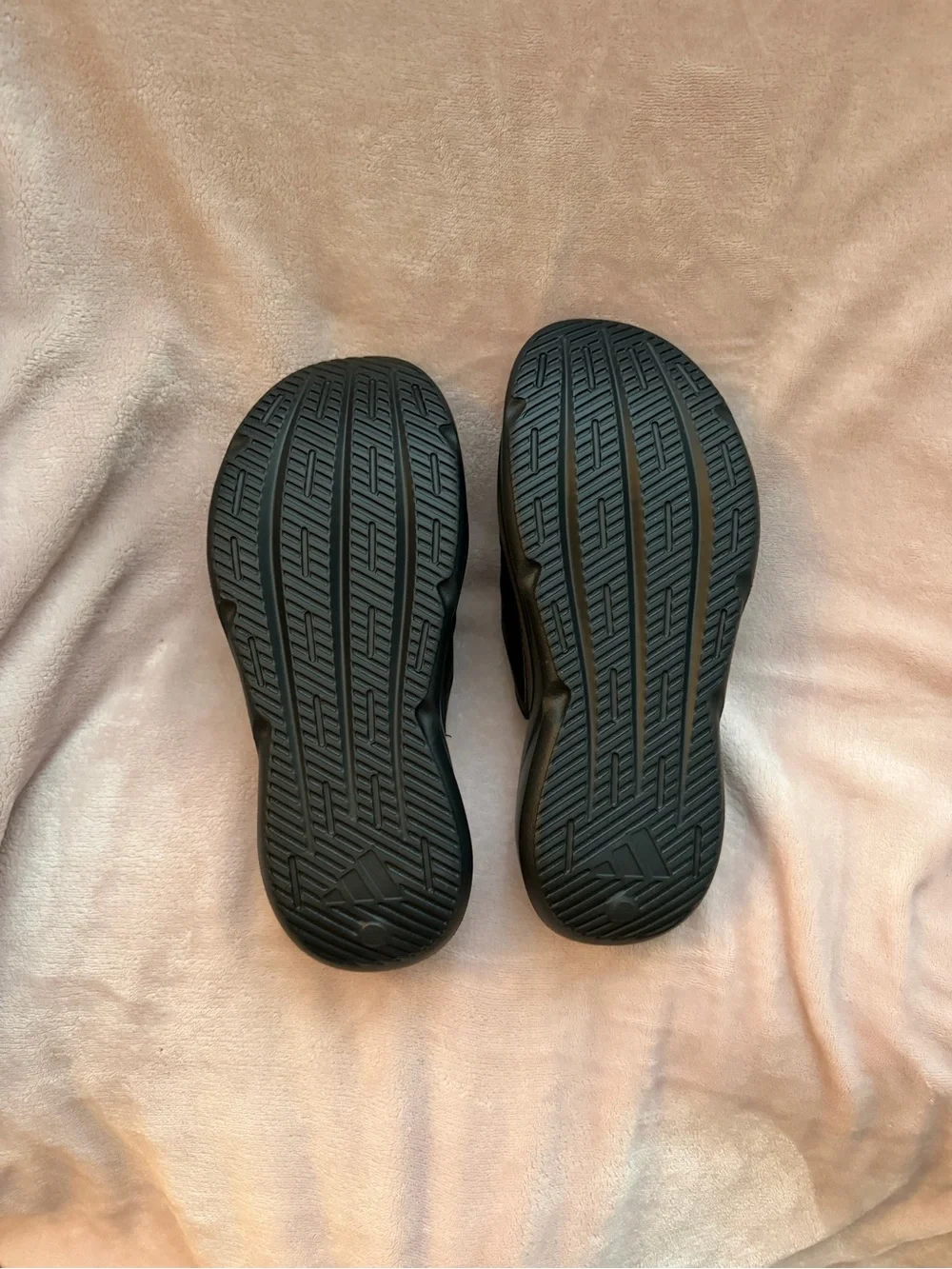 adidas All-Black Lightblaze Slide with Velcro Strap